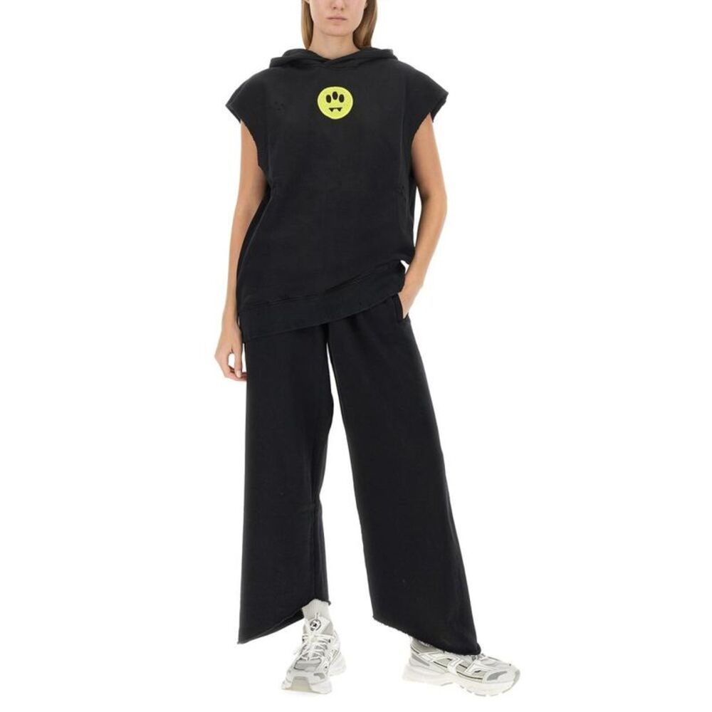 BARROW Sleeveless Hoodie with Graphic Women BLACK Sweaters & Knitwear